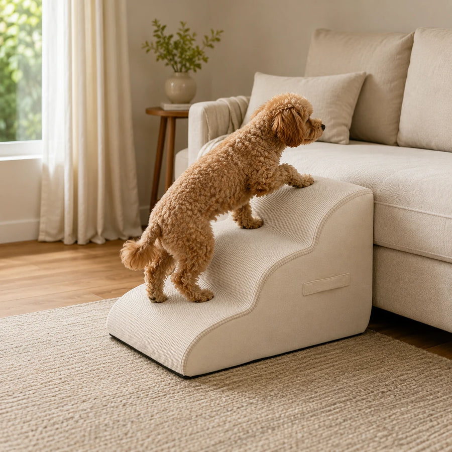 3-Step Foam Dog Stairs — Trinn