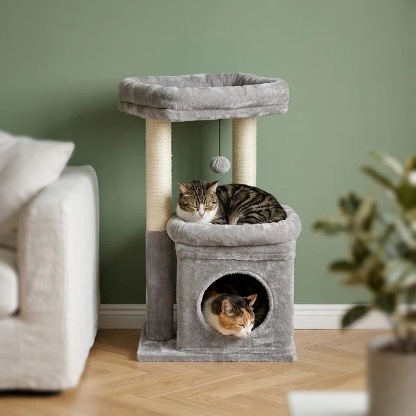 Compact Grey Designer Cat Tree — Sten