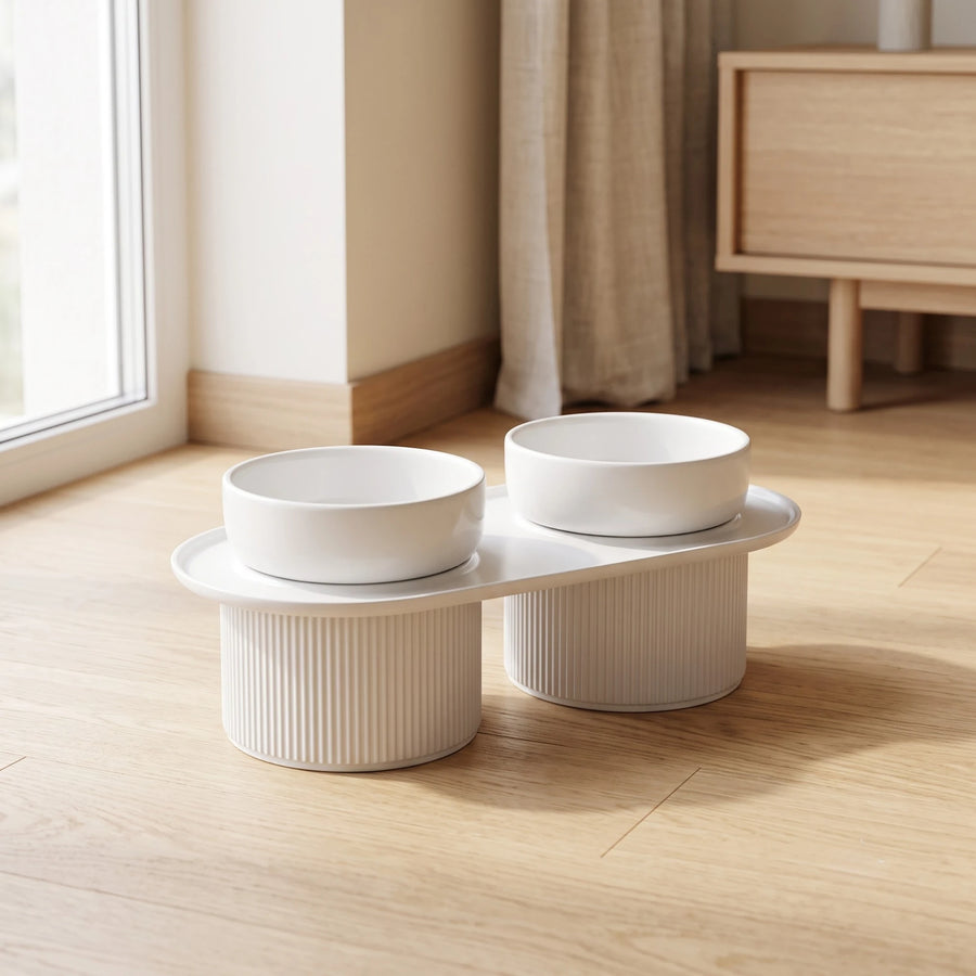 Elevated Double Ceramic Pet Bowl — Søyle