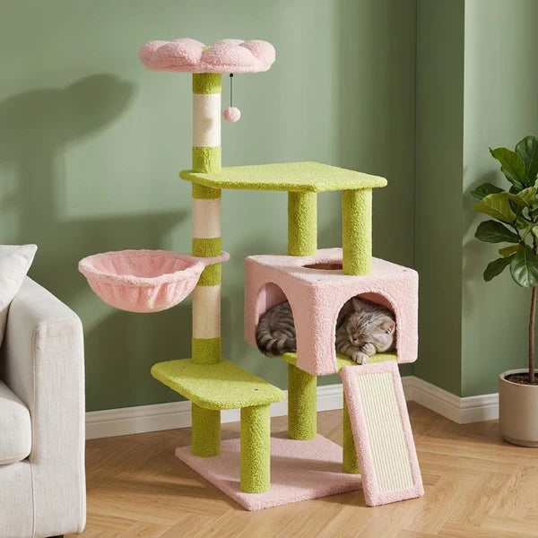 Pink & Green Flower Cat Tree — Blom