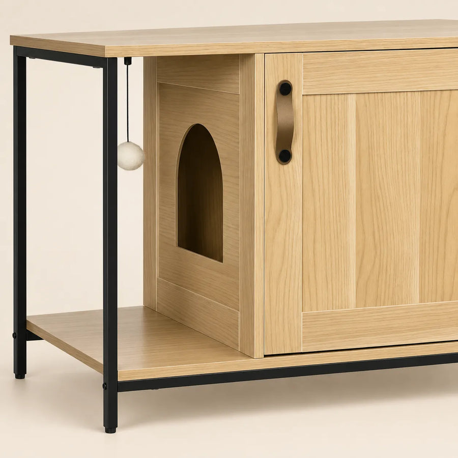 Litter Box Enclosure with Side Platform — Benk