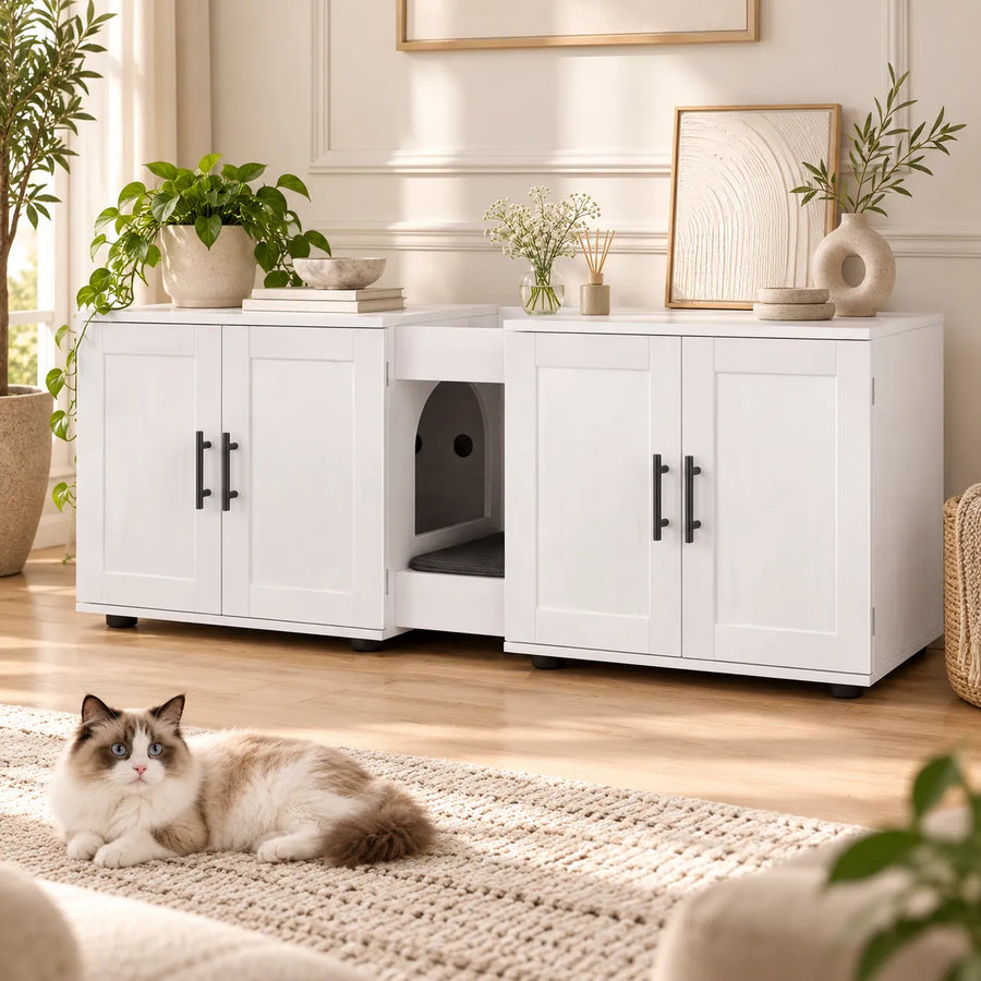 Meuble cache-litière double compartiment — Tvill