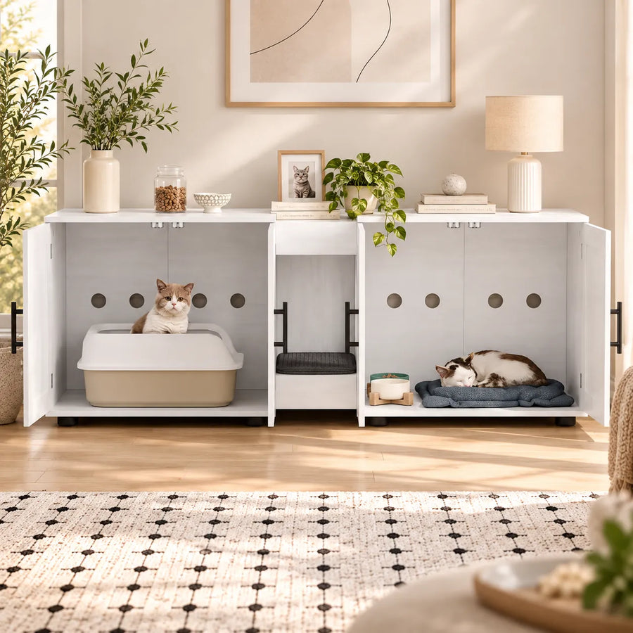 Meuble cache-litière double compartiment — Tvill