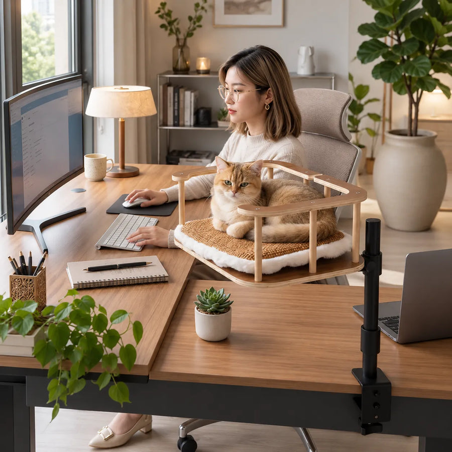 Lit de bureau en bois pour chat — Vila
