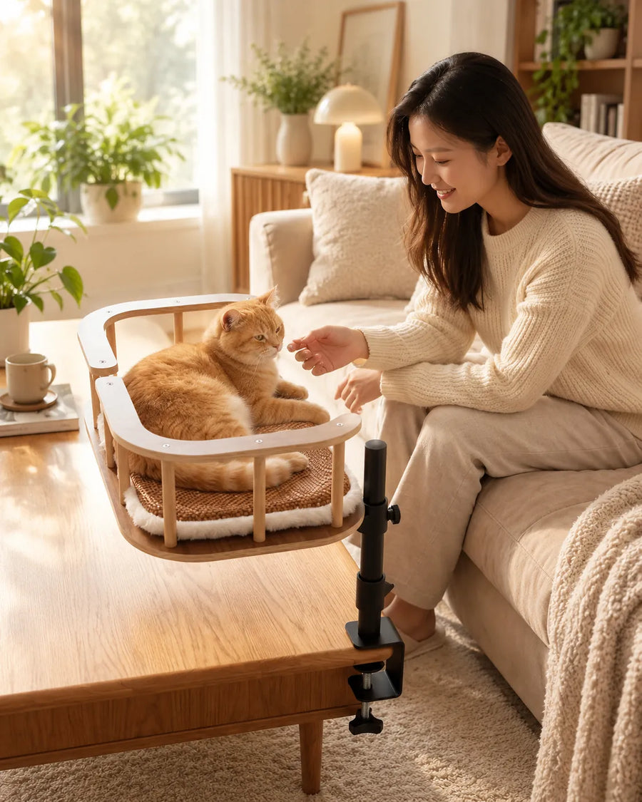 Lit de bureau en bois pour chat — Vila