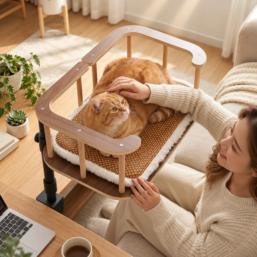 Lit de bureau en bois pour chat — Vila