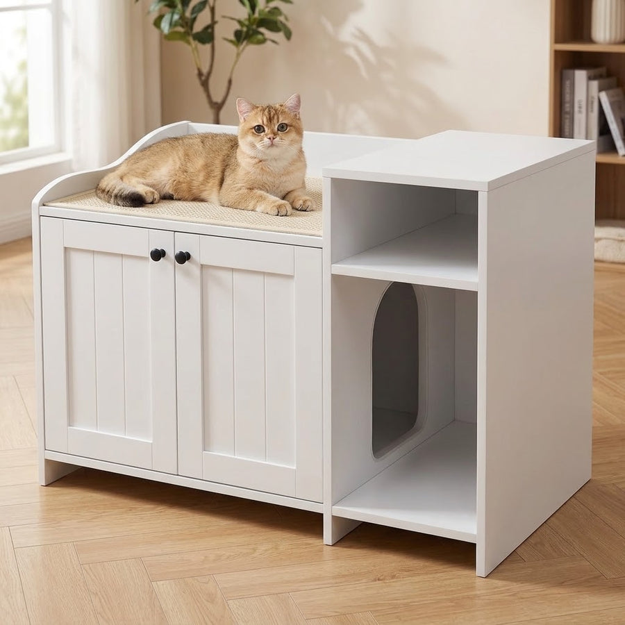 Litter Box Enclosure with Side Storage — Hylle