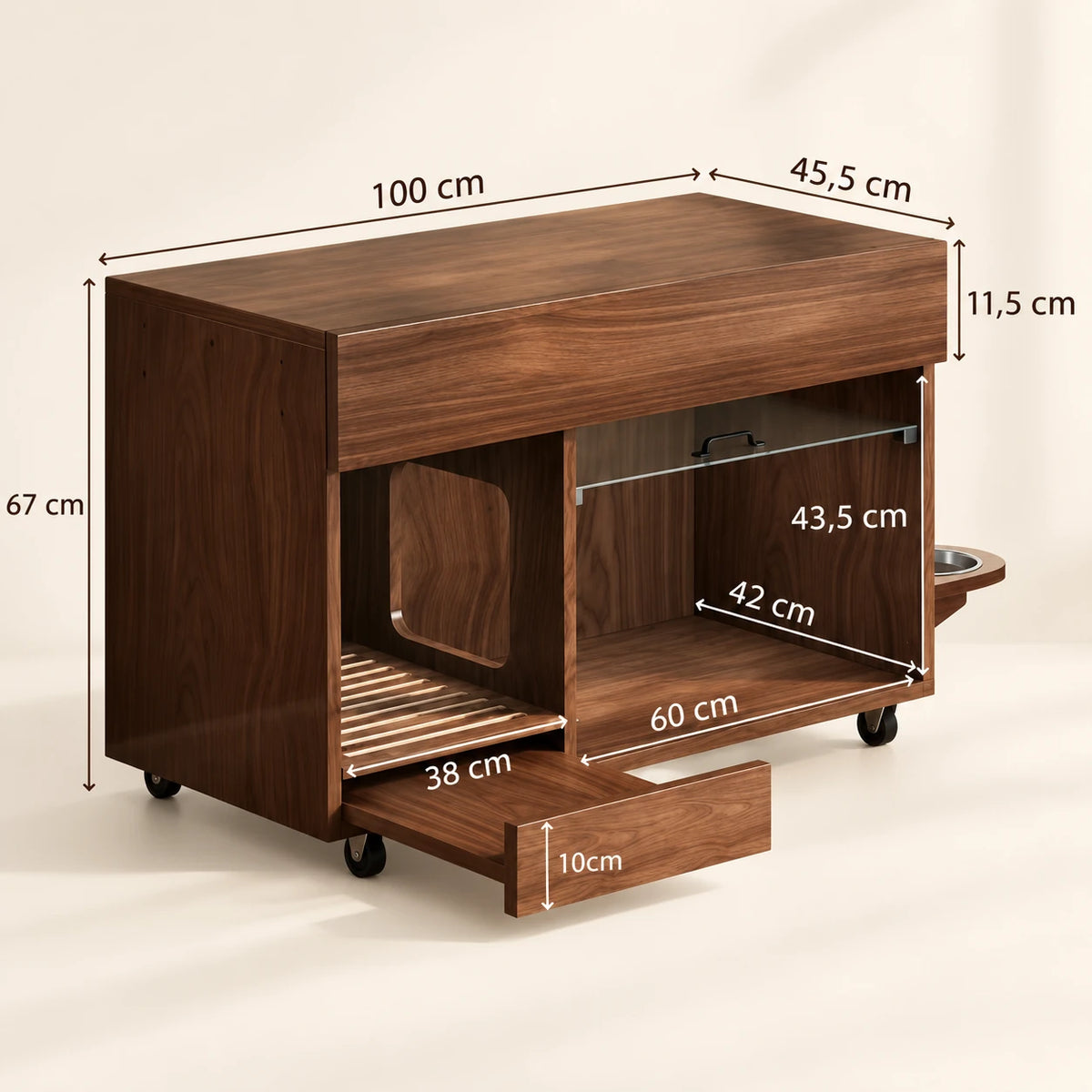 Dimensions du meuble cache-litière Ravn