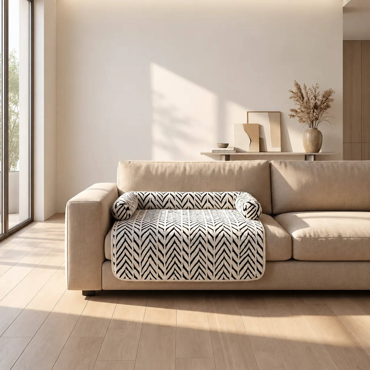 Couchage protecteur Favn installé sur un canapé