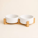 Gamelle Lerk version simple, bol céramique de 13 cm sur support bois