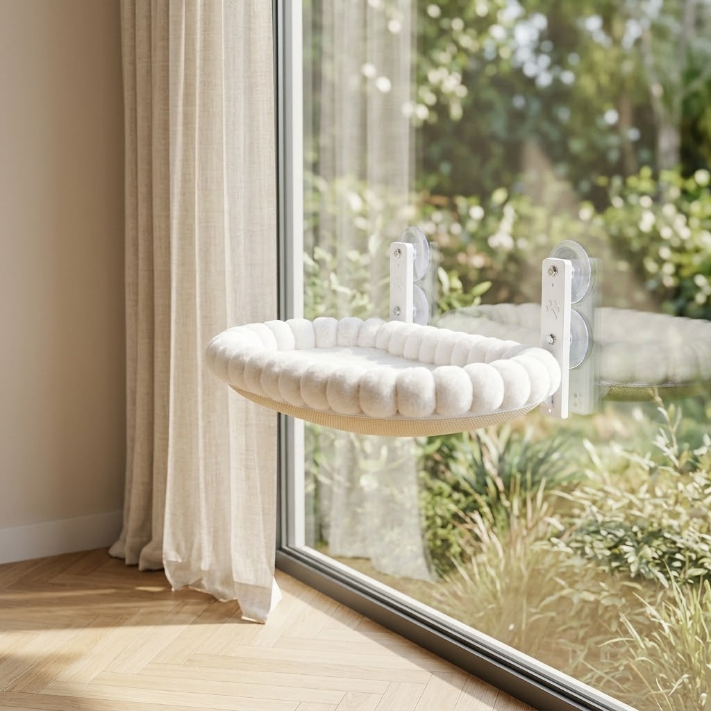 Hamac de fenêtre Vindu pour chat — vue en intérieur