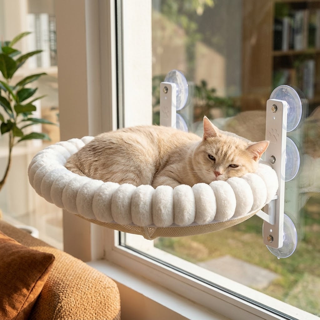 Hamac de fenêtre Vindu pour chat — vue de profil