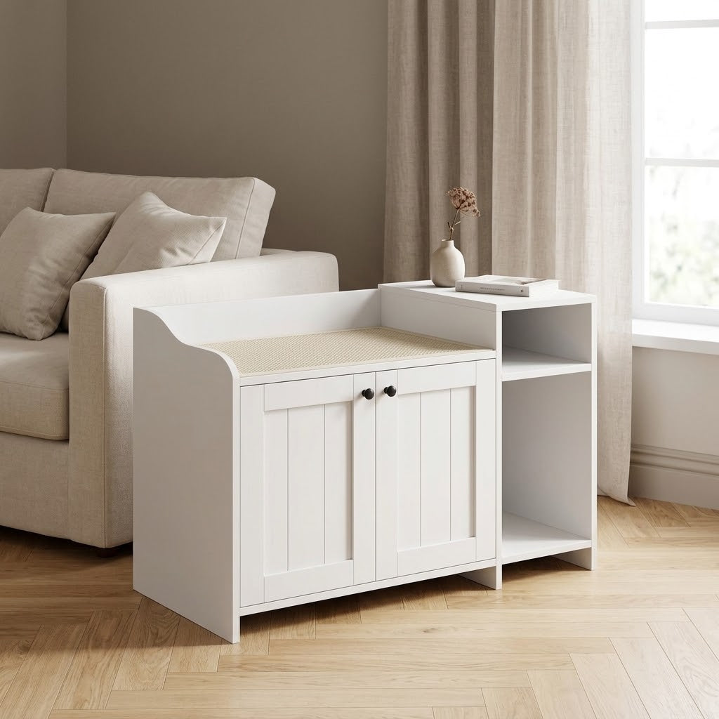 Hylle litter box cabinet styled in an interior