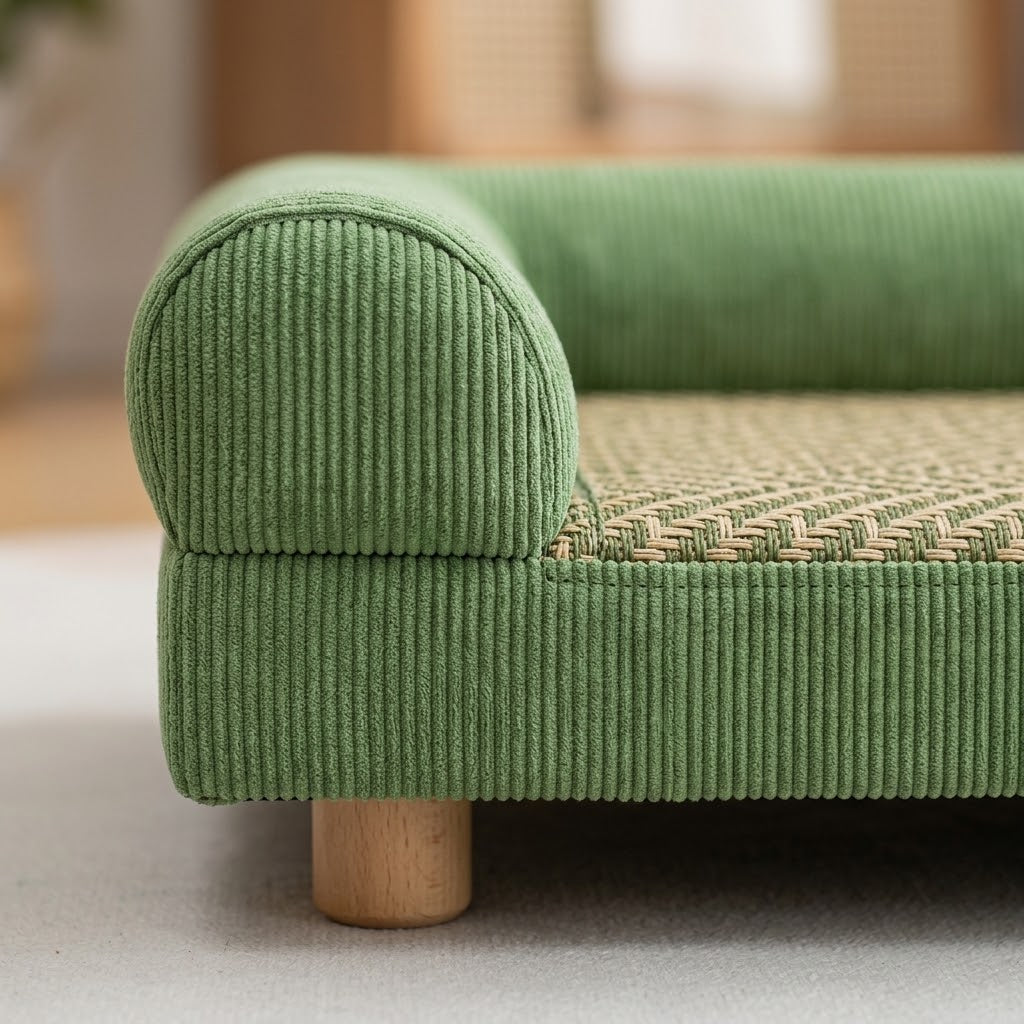 Soffa mini dog sofa — fabric and frame detail