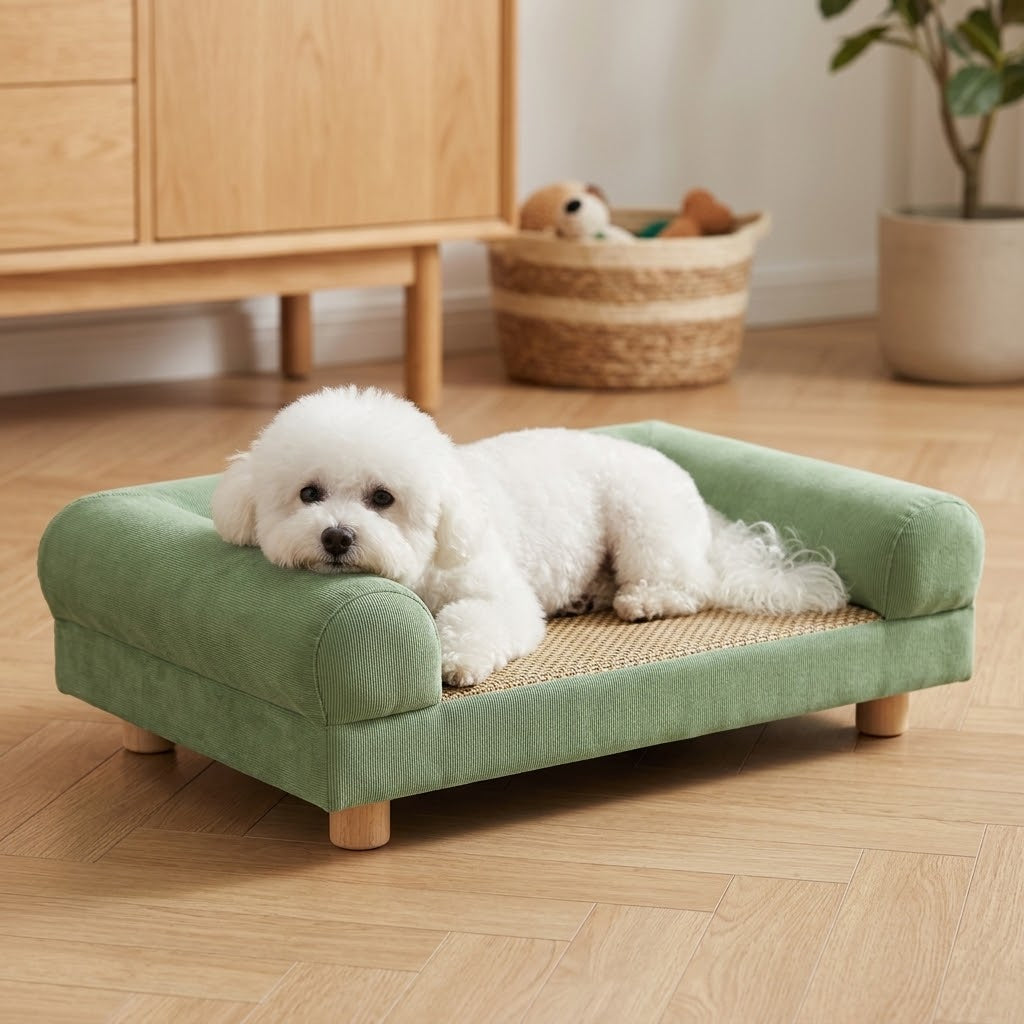 Dog resting on the Soffa mini sofa