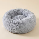 Dun plush donut cat bed — main view